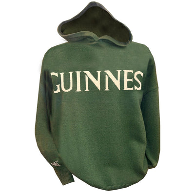 Guinness Harp Sleeve Knit Hoody in Sage Green & Cream