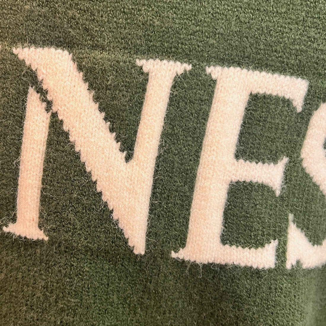 Guinness Harp Sleeve Knit Hoody in Sage Green & Cream