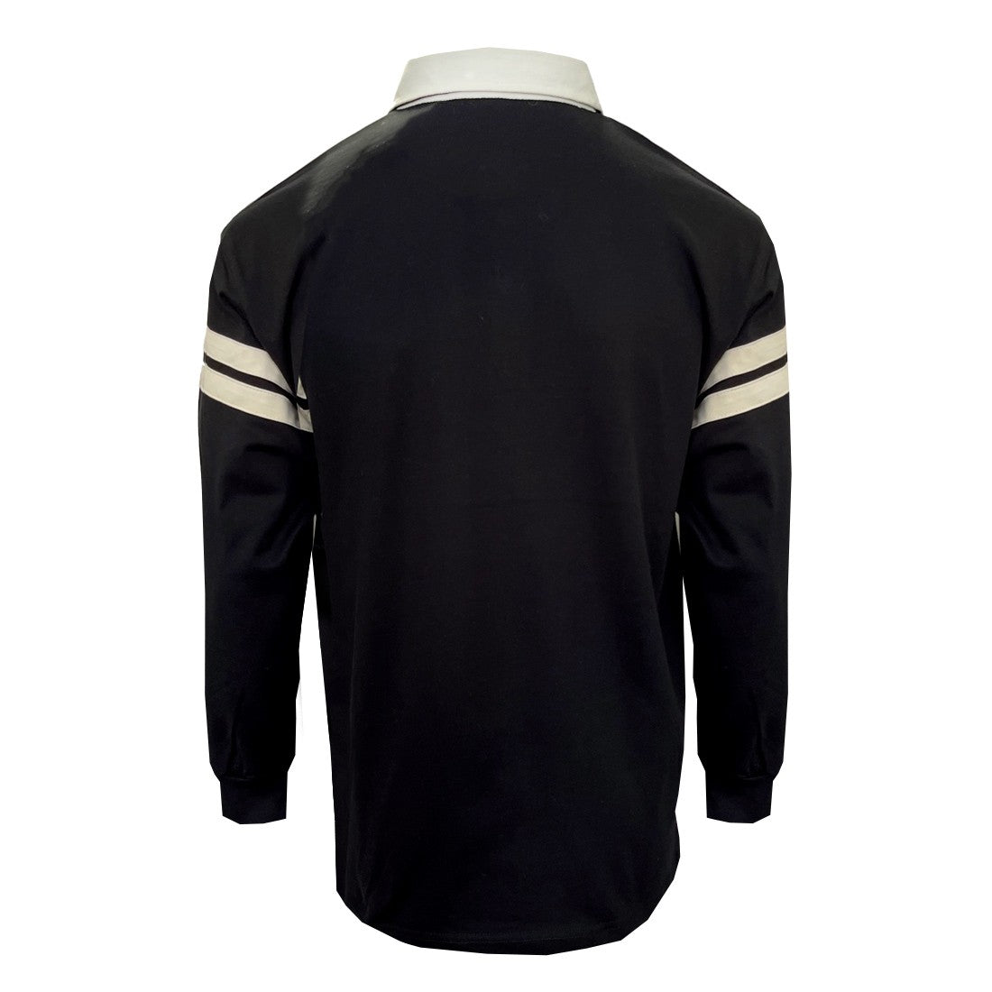 Guinness Harp Stripe Long Sleeve Rugby Shirt - Black & Cream