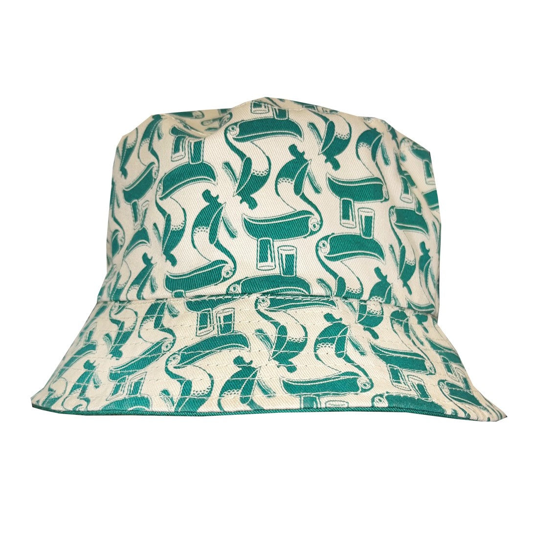 Guinness Harp & Toucan Sun Hat in Spring Green & Cream