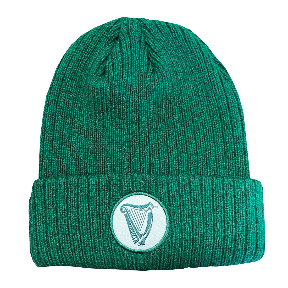 Guinness Harp Turn-Up Knit Hat in Spring Green