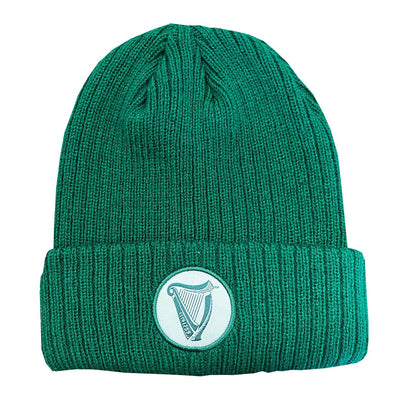 Guinness Harp Turn-Up Knit Hat in Spring Green