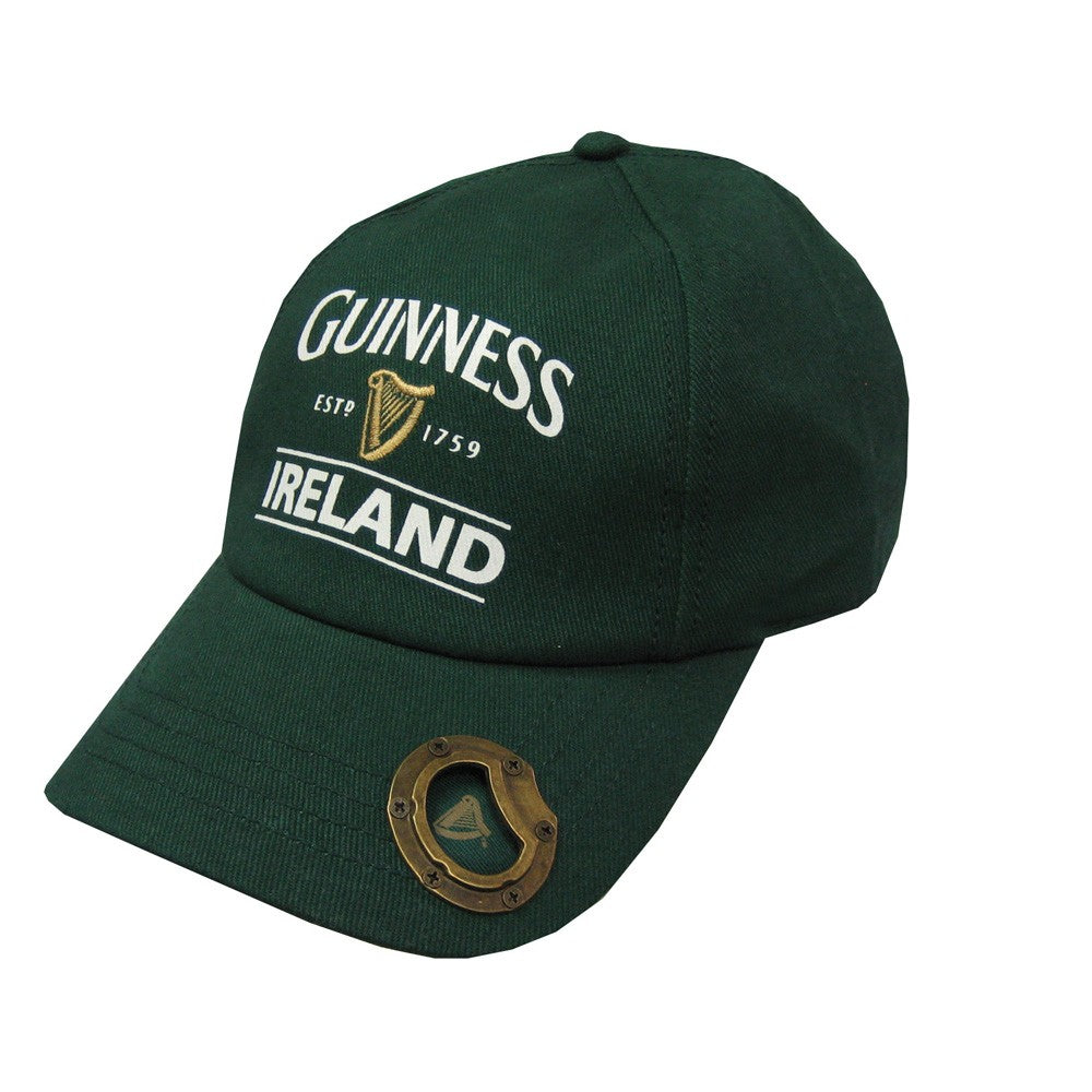 Guinness Ireland Bottle Opener Baseball Cap in Bottle Green