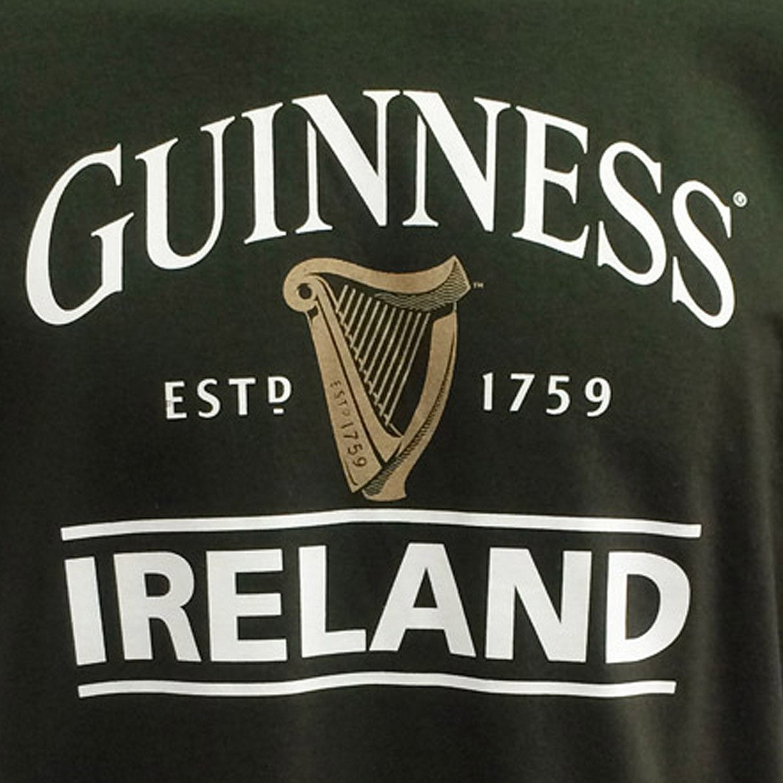 Guinness Ireland Harp Hanging T-Shirt in Bottle Green