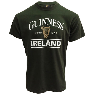 Guinness Ireland Harp Hanging T-Shirt in Bottle Green
