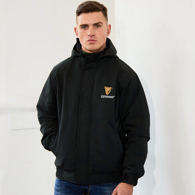 Guinness Jacket with Detachable Hood in Black