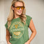 Guinness Ladies Moss Green Label Studded T-Shirt