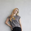 Guinness Ladies Pewter Foil Harp Roll Sleeve T-Shirt