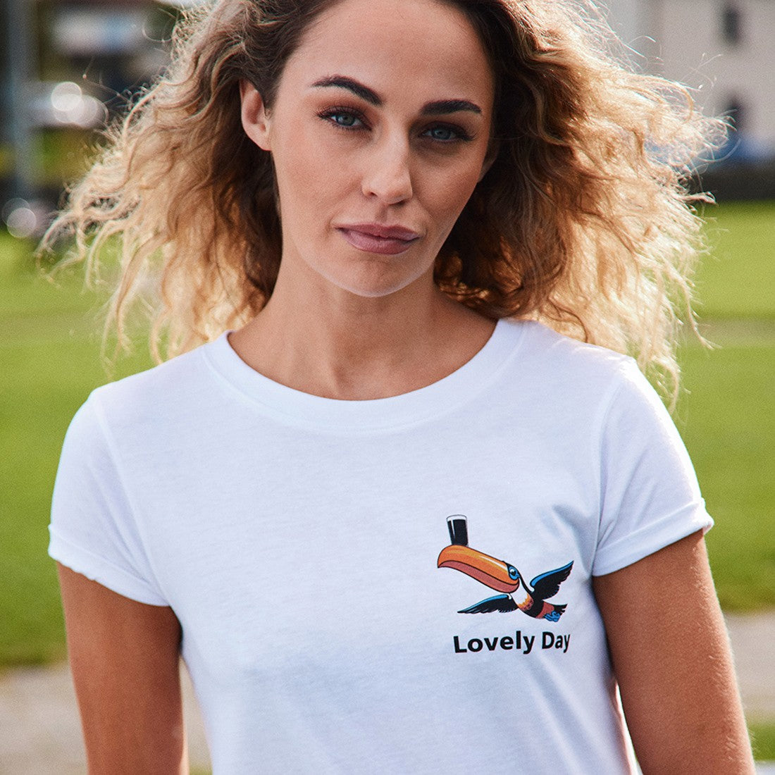 Guinness ‘Lovely Day’ Flying Toucan Ladies T-Shirt in White