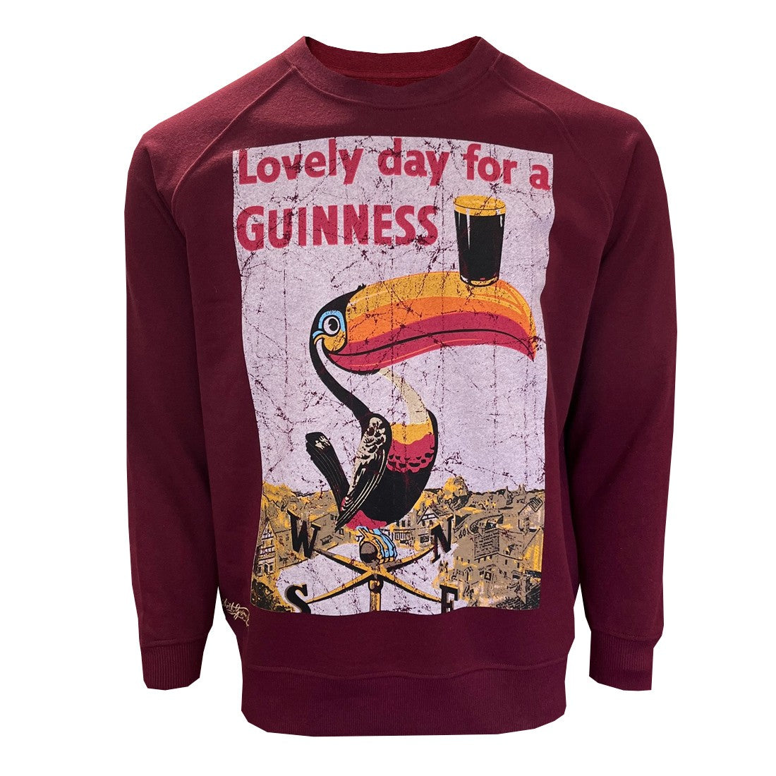 Guinness ‘Lovely Day for a Guinness’ Sweatshirt in Burgundy