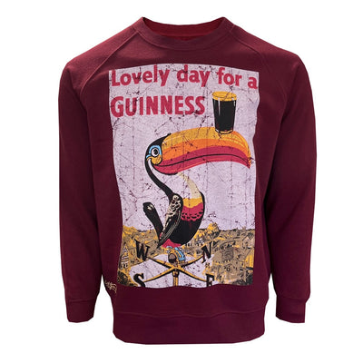 Guinness ‘Lovely Day for a Guinness’ Sweatshirt in Burgundy