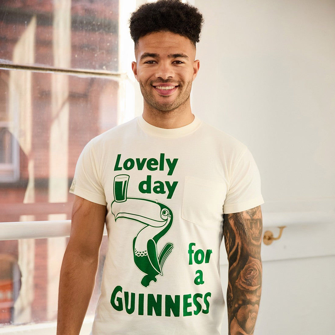 Guinness Lovely Day Pocket T-shirt in Cream