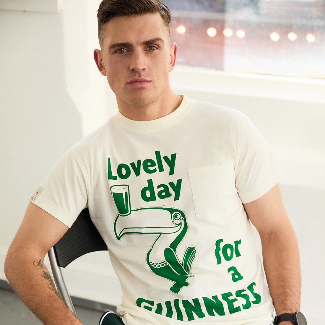 Guinness Lovely Day Pocket T-shirt in Cream