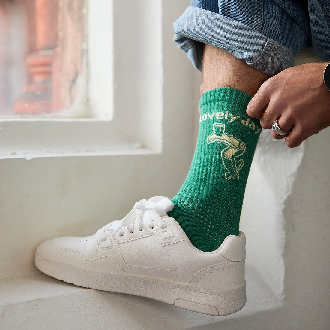 Guinness Lovely Day Sports Socks in Spring Green