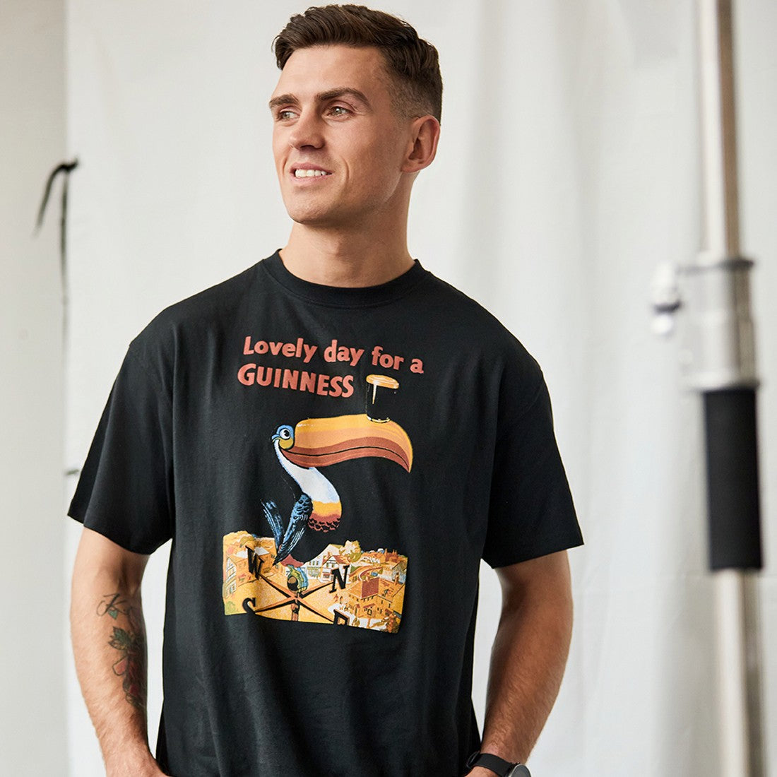 Guinness "Lovely Day" Toucan T-shirt in Black