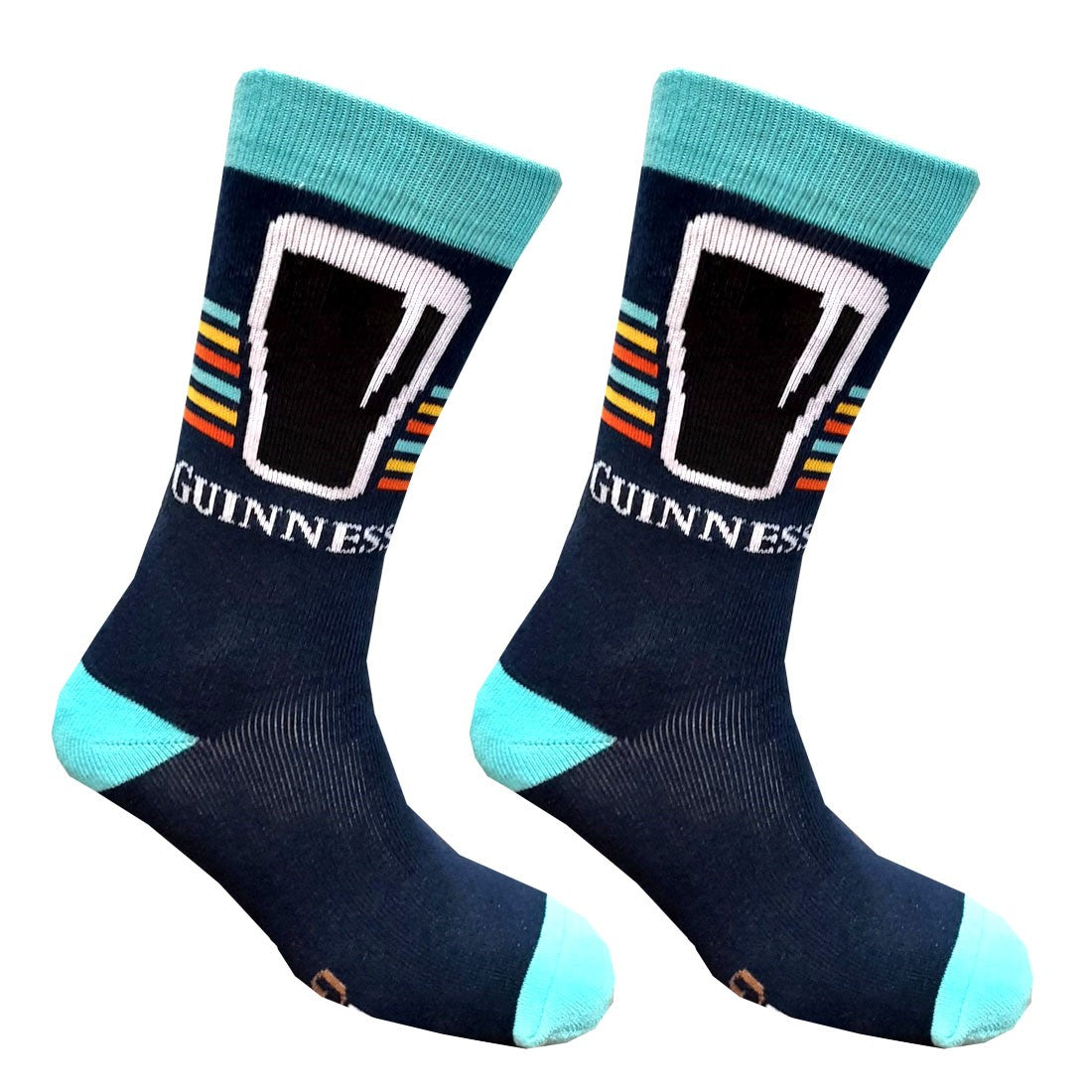 Guinness "Make Mine a Guinness" Socks in Navy & Turquoise