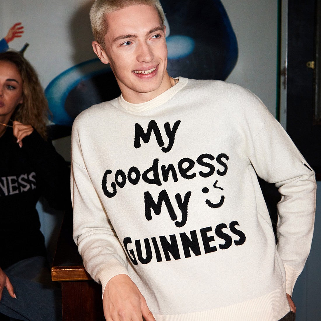 Guinness ‘My Goodness’ Knit Jumper in Cream