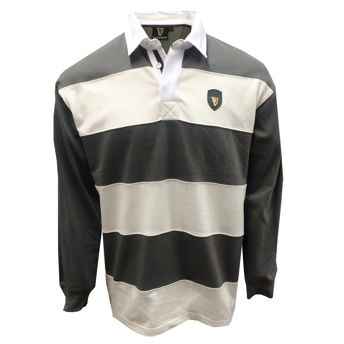 Guinness Pewter Cream Long Sleeve Rugby Shirt