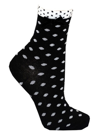 Guinness Polka Dot Ladies Socks in Black & White