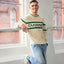 Guinness Rib Knit Jumper in Cream & Spring Green