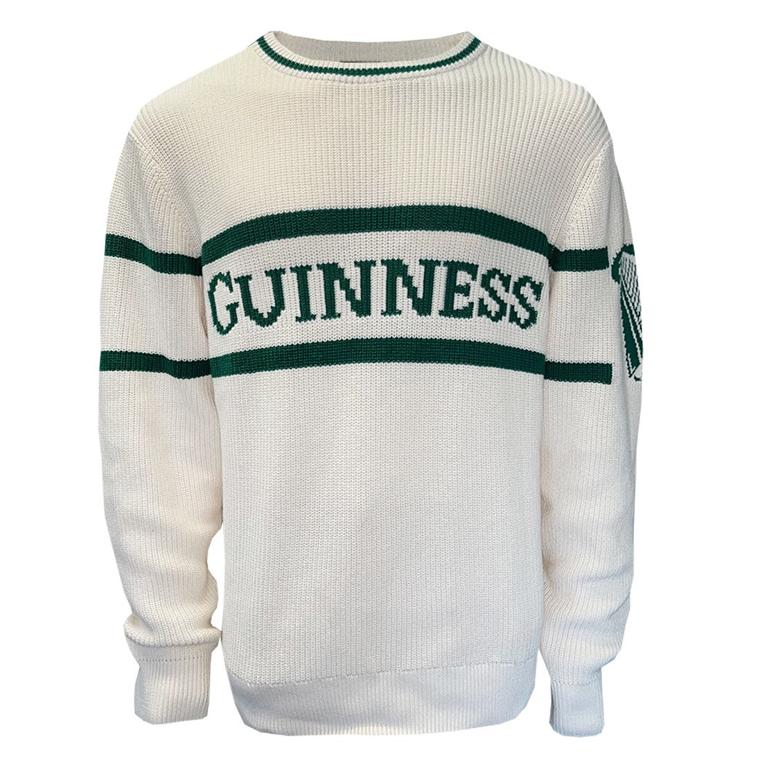 Guinness Rib Knit Jumper in Cream & Spring Green