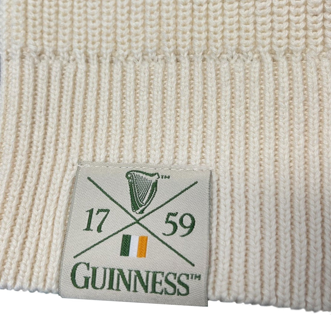 Guinness Rib Knit Jumper in Cream & Spring Green