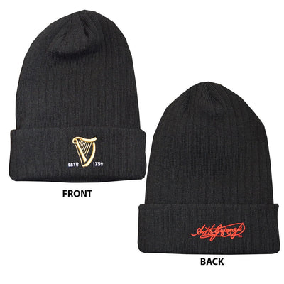 Guinness Ribbed Signature Knit Hat in Black