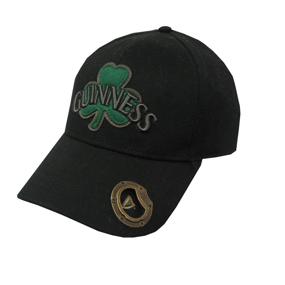 Guinness Shamrock Bottle Cap Baseball Cap in Black