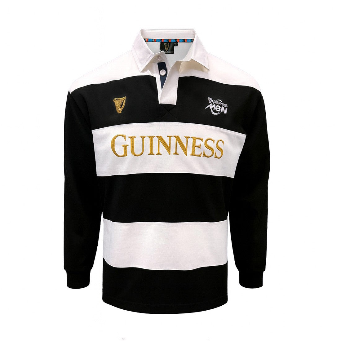 Guinness “Six Nations” Rugby Long-Sleeve Top in Black & White