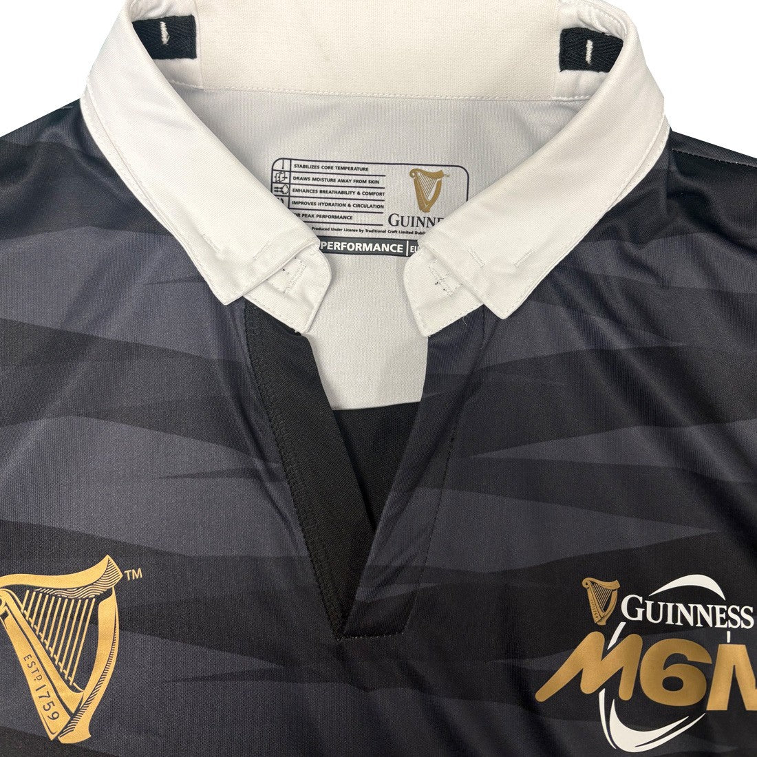 Guinness “Six Nations Rugby Performance” Top in Black & Grey