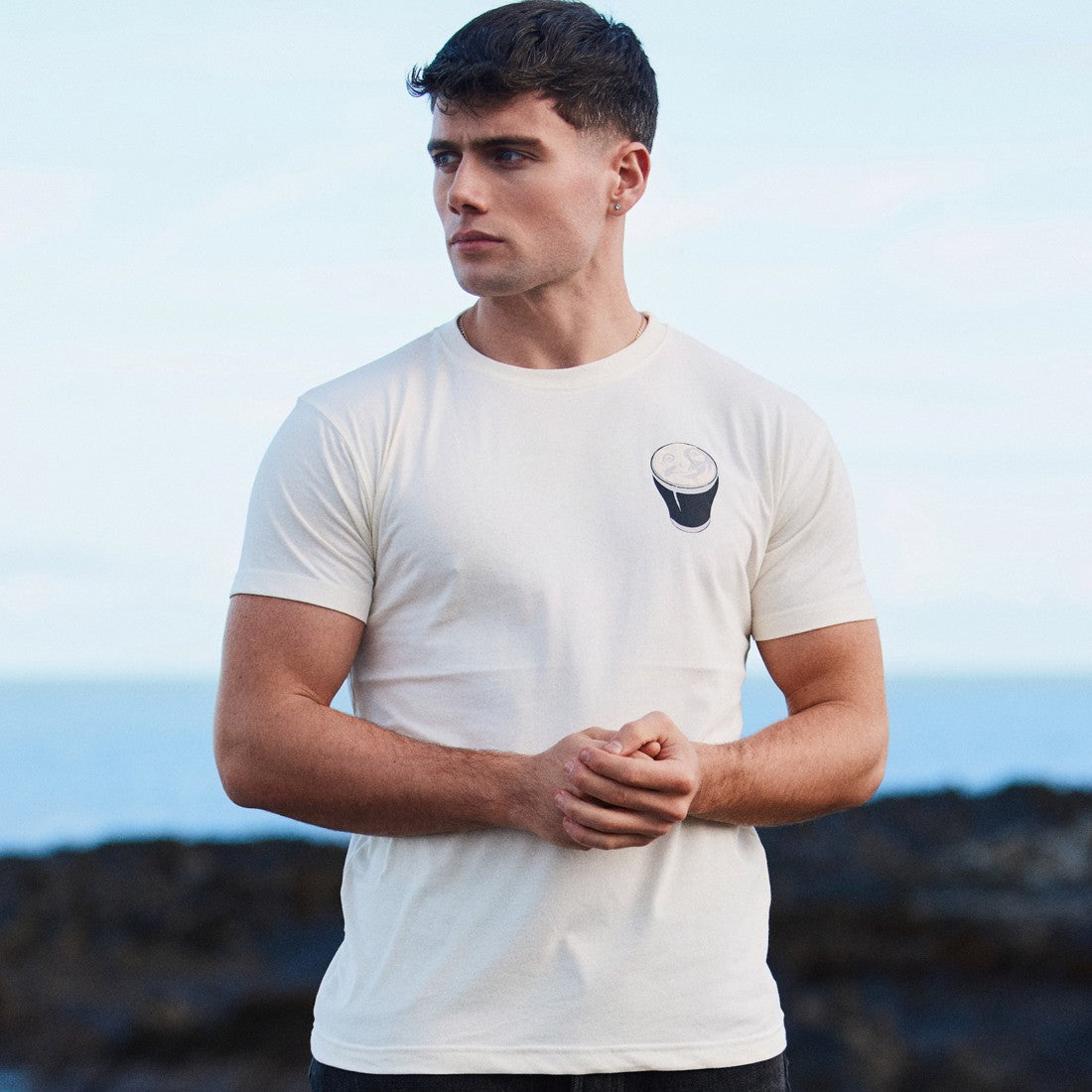 Guinness Smiling Pint T-shirt in Cream