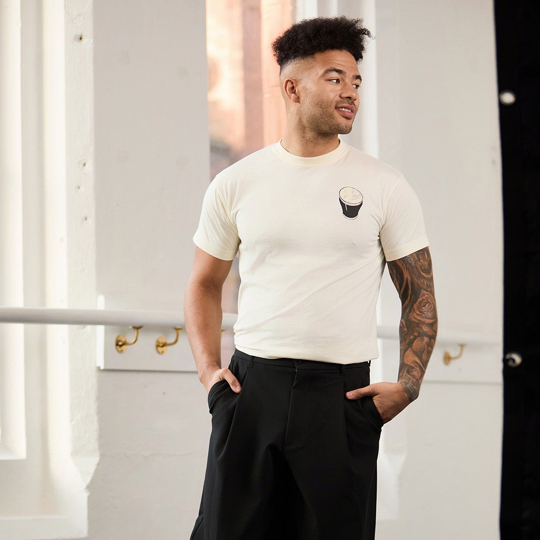 Guinness Smiling Pint T-shirt in Cream
