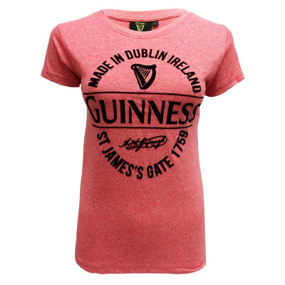 Guinness ‘Stamp’ Grindle Ladies T-Shirt in Red