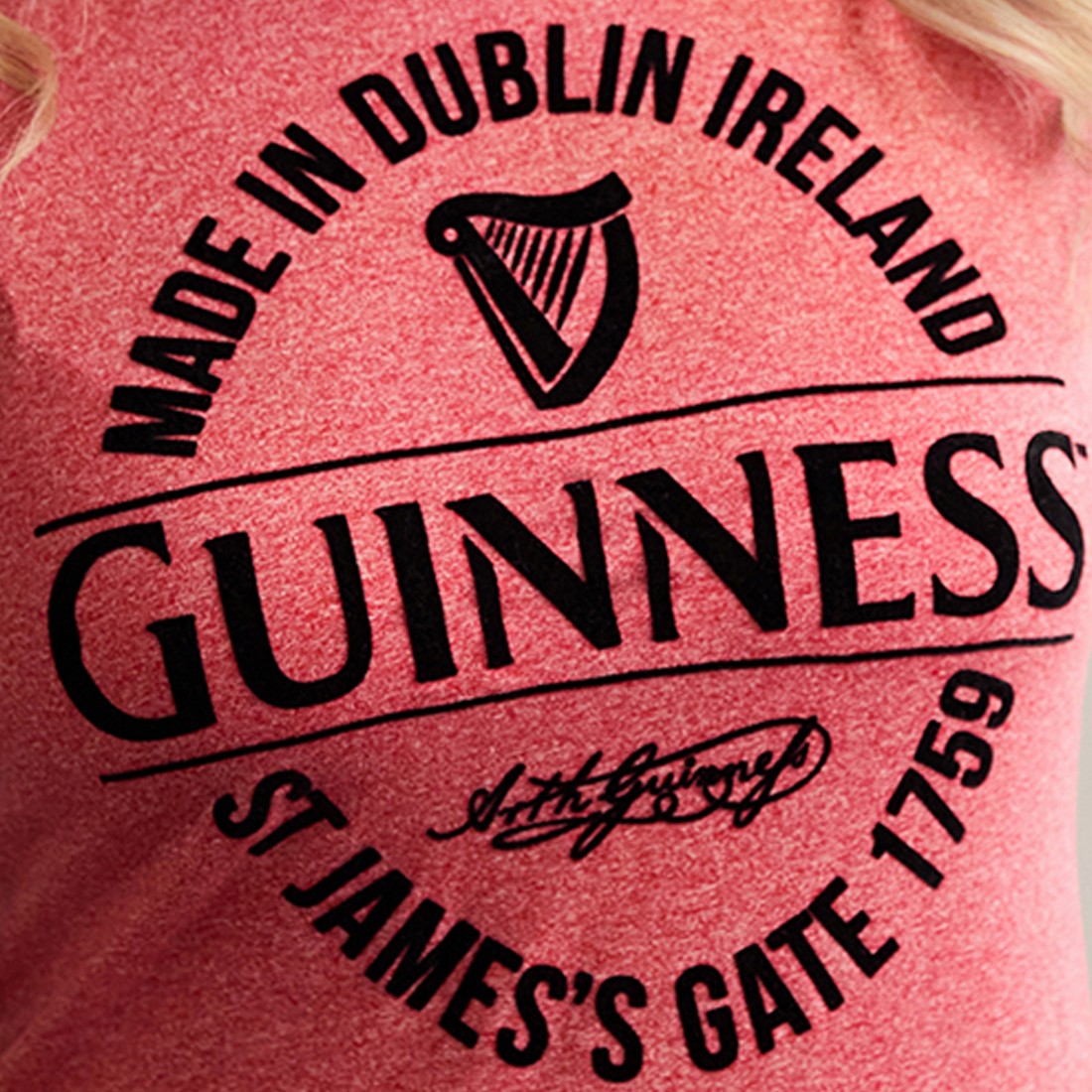 Guinness ‘Stamp’ Grindle Ladies T-Shirt in Red