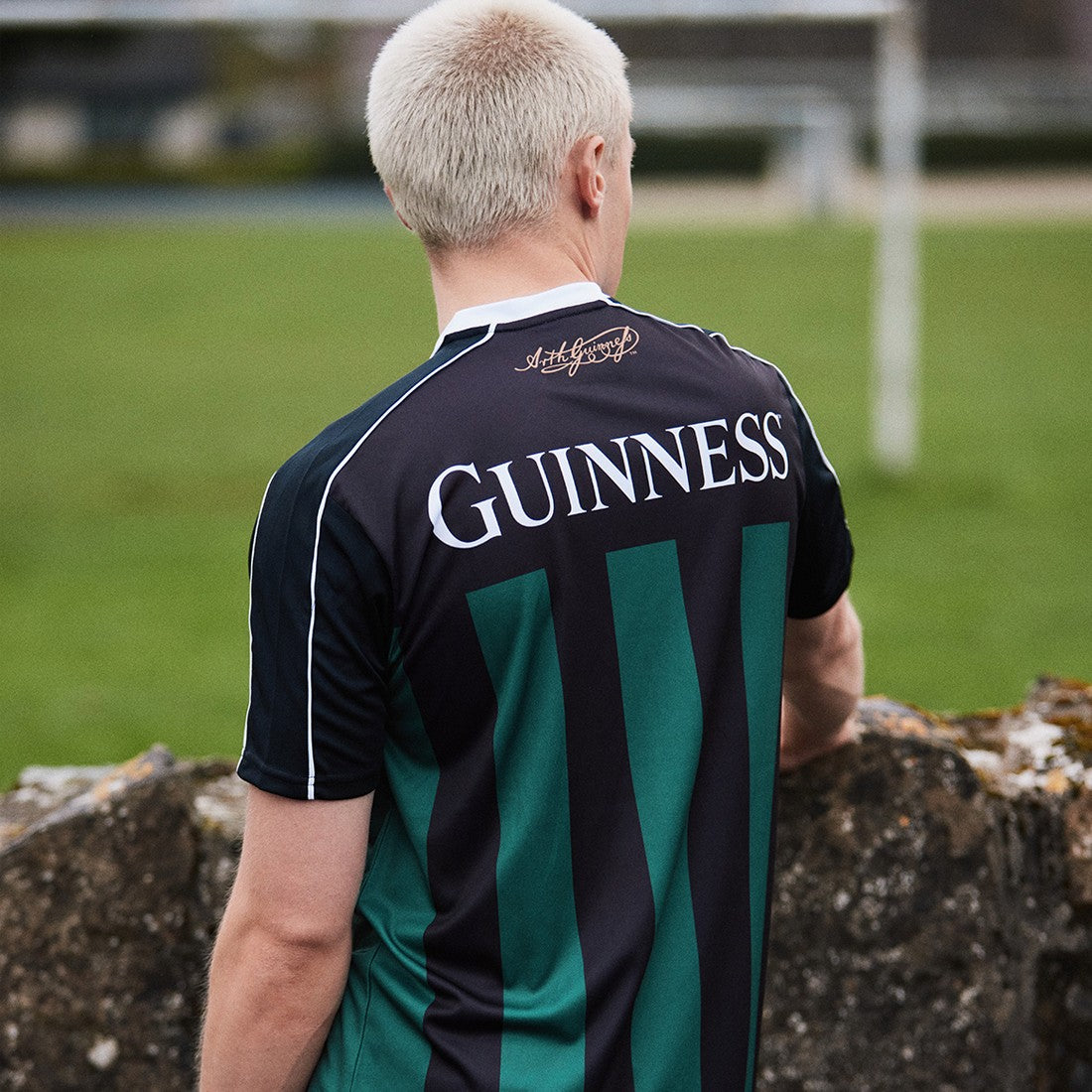 Guinness Striped Performance Top - Black & Bottle Green