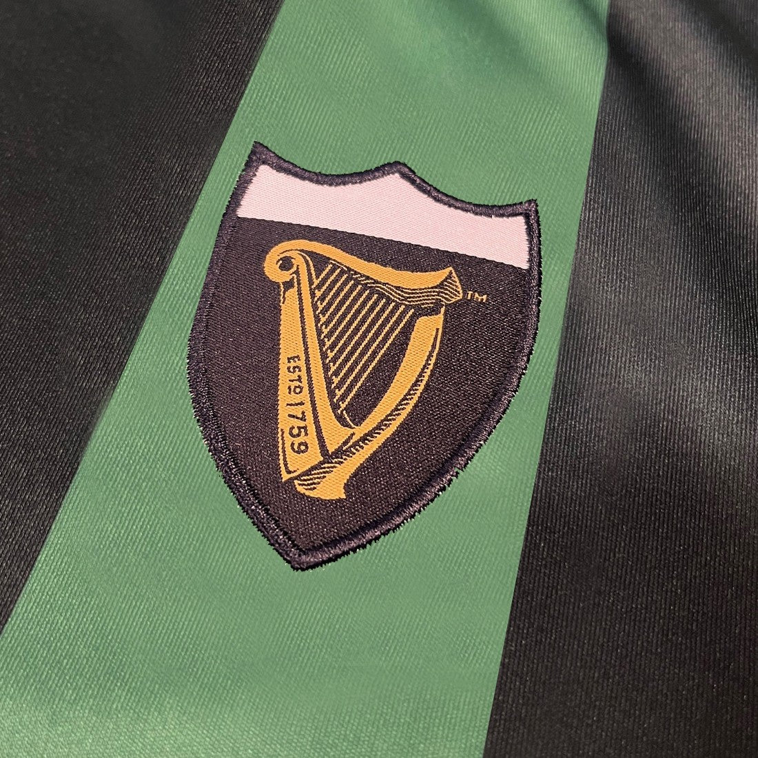 Guinness Striped Performance Top - Black & Bottle Green