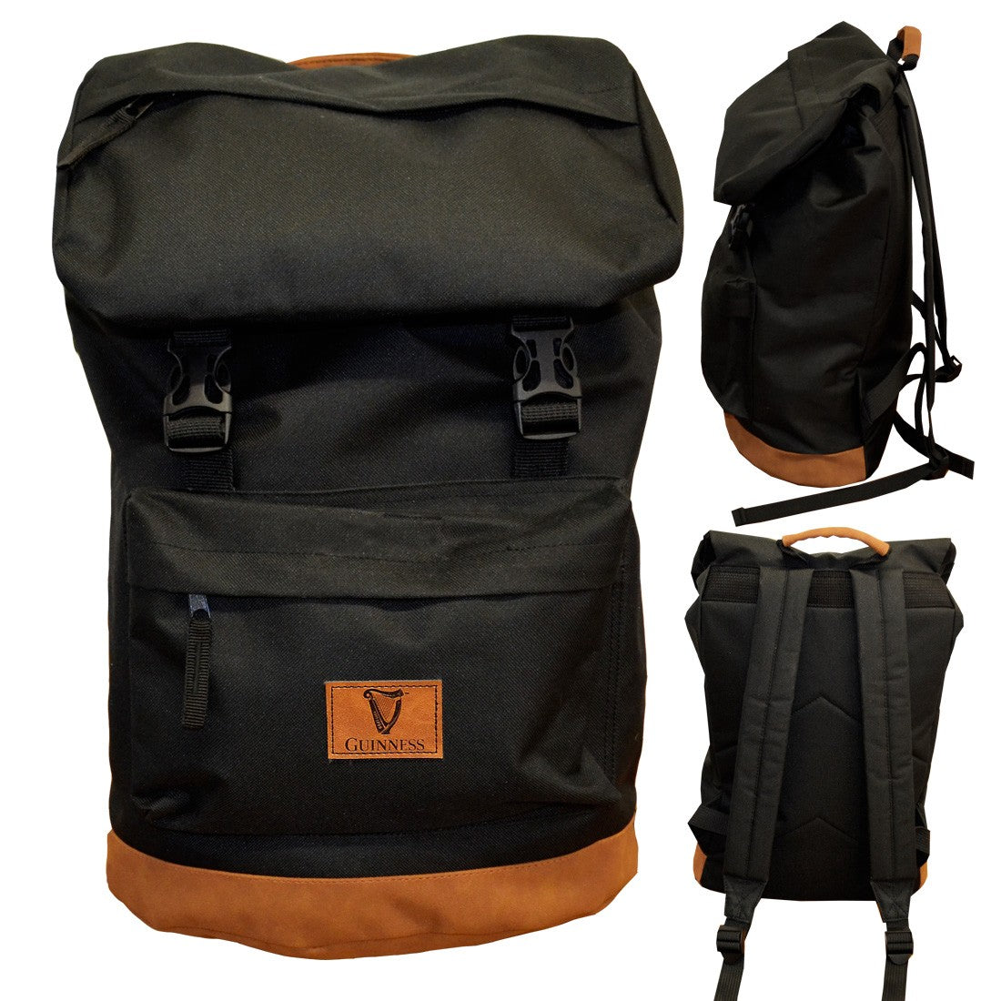 Guinness ‘Suede Base’ Backpack in Black & Brown