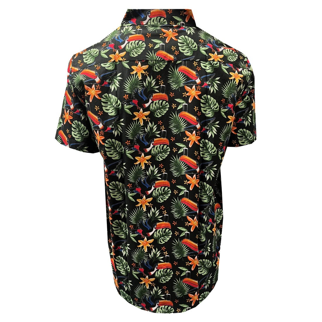 Guinness Toucan Hawaiian Print Short Sleeve Shirt in Black