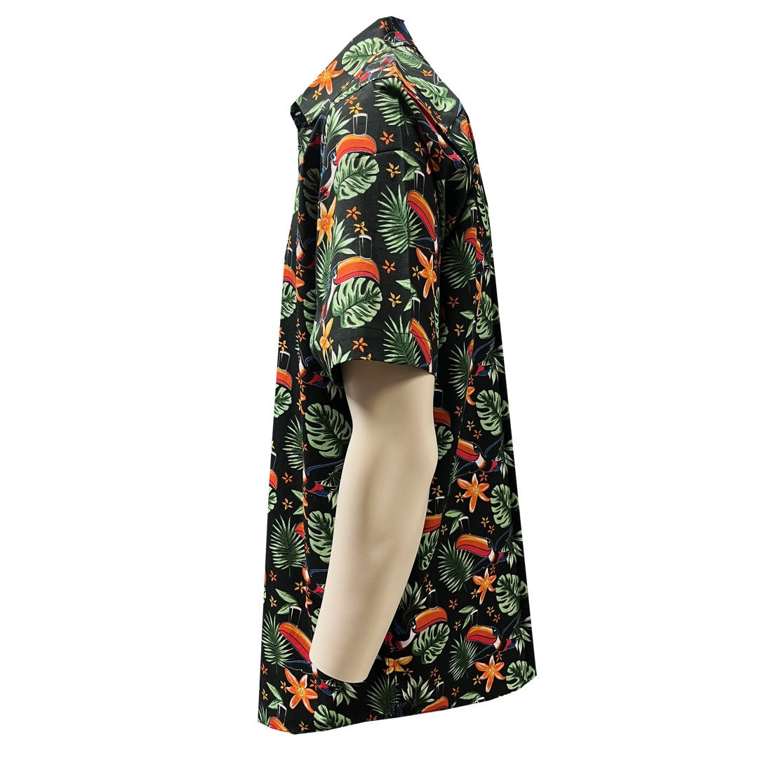 Guinness Toucan Hawaiian Print Short Sleeve Shirt in Black