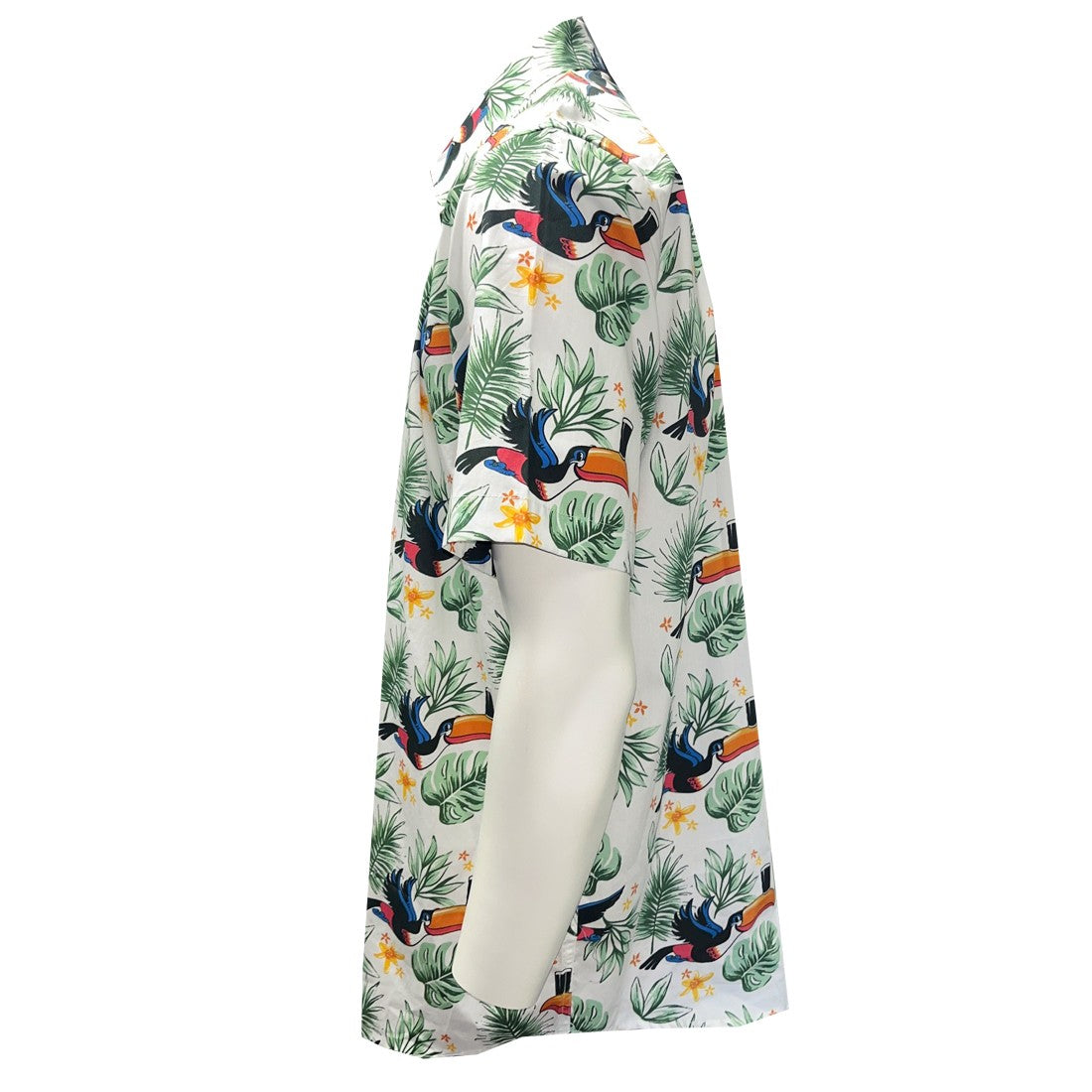 Guinness Toucan Hawaiian Print Short Sleeve Shirt in Cream & Multi