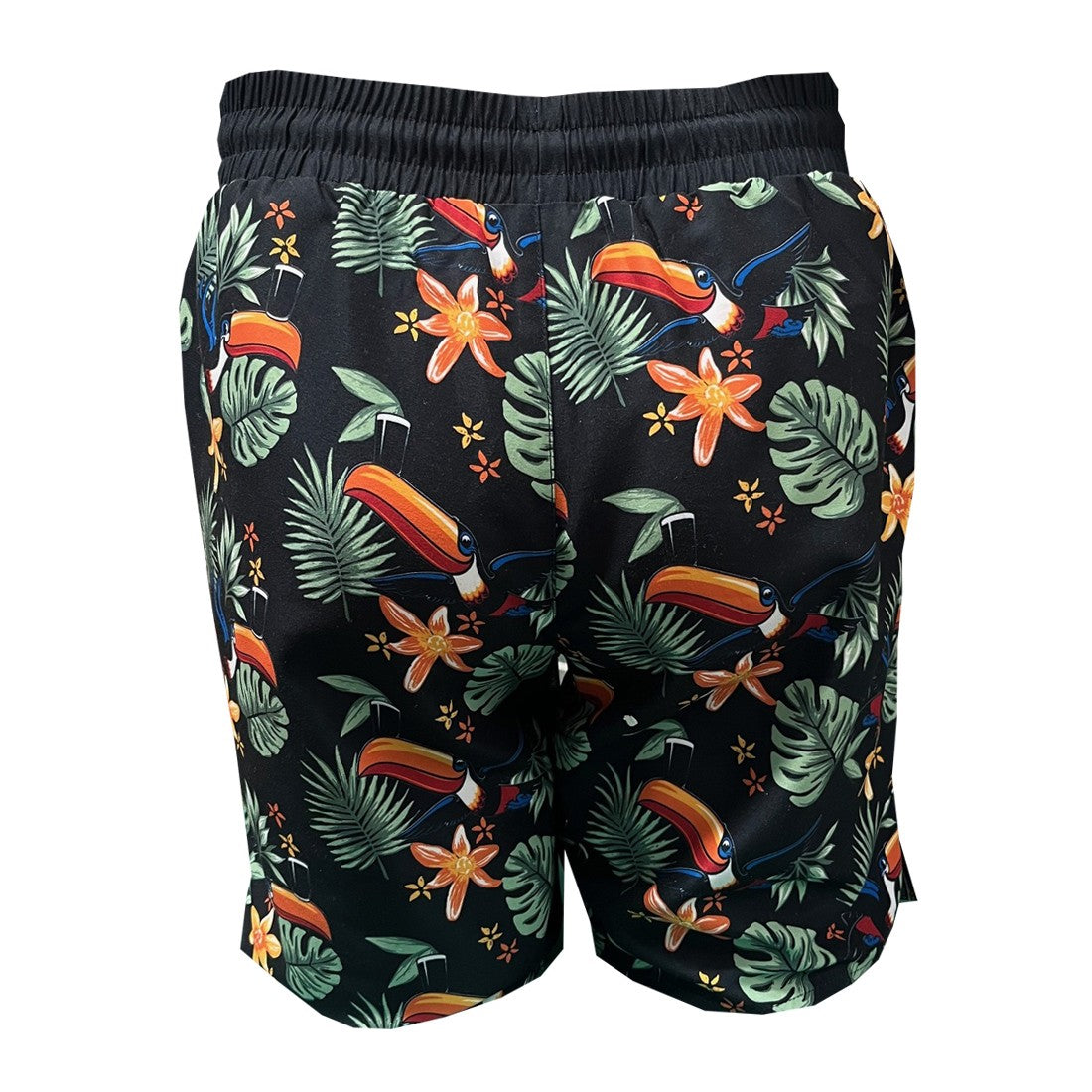 Guinness Toucan Hawaiian Print Swim Shorts in Black