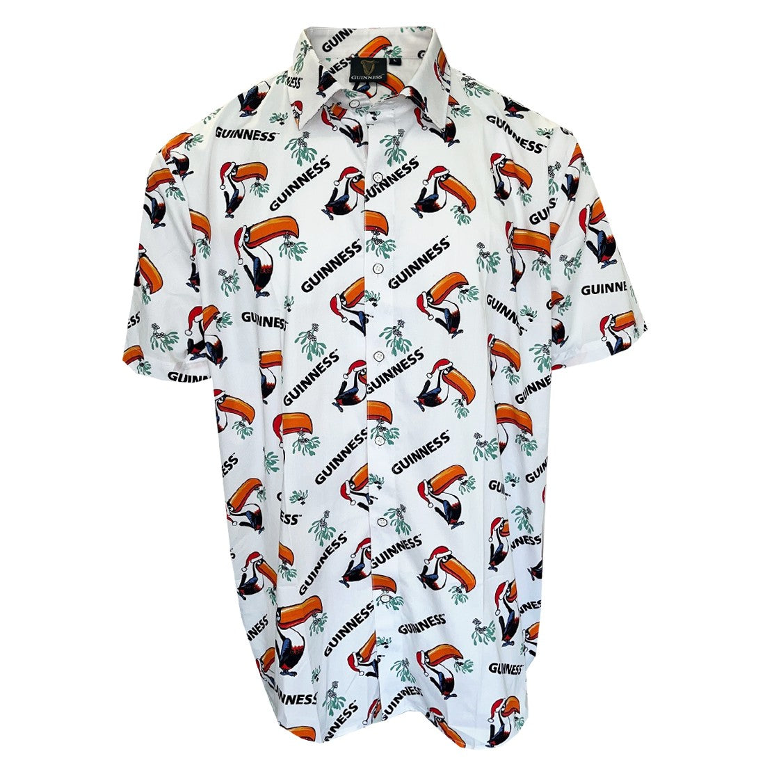 Guinness Festive Toucan Short Sleeve Shirt in White
