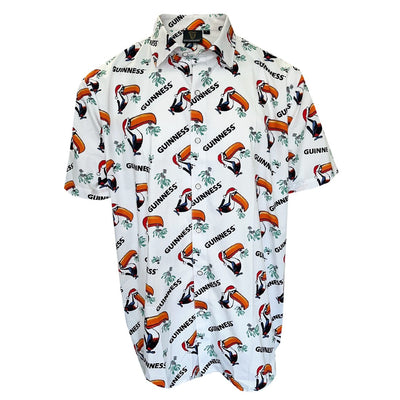 Guinness Festive Toucan Short Sleeve Shirt in White