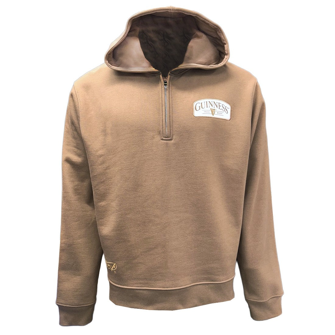 Guinness Trademark Quarter-Zip Hoodie in Brown