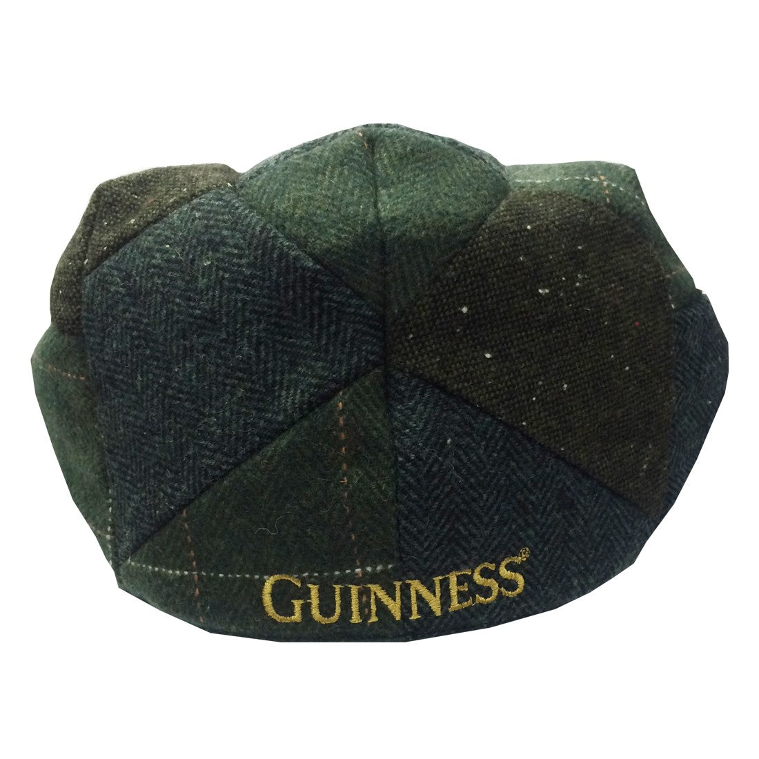 Guinness Tweed & Check Patch Flat Cap in Green