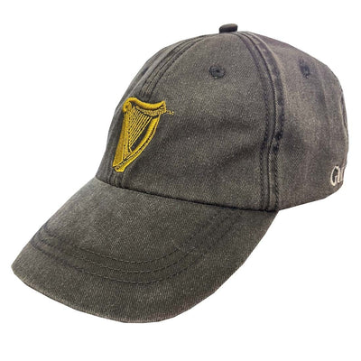 Guinness Washed Harp Baseball Cap in Black