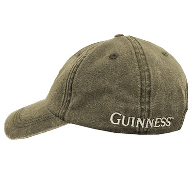 Guinness Washed Harp Baseball Cap in Bottle Green