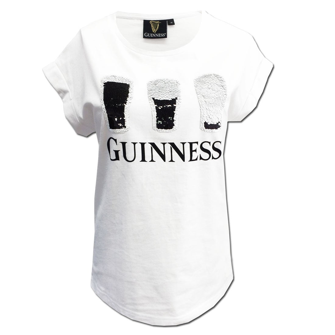 Guinness White Sequence Pints Ladies T-Shirt