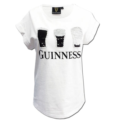 Guinness White Sequence Pints Ladies T-Shirt