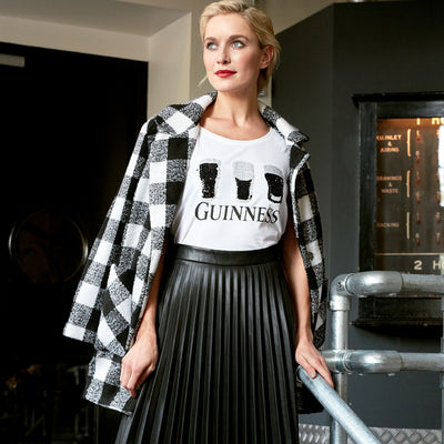 Guinness White Sequence Pints Ladies T-Shirt